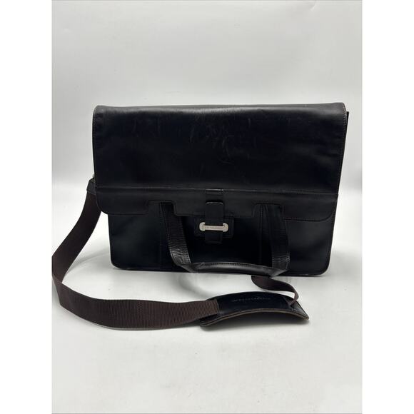 VINTAGE Cutter&buck leather Messenger Bag DARK BROWN